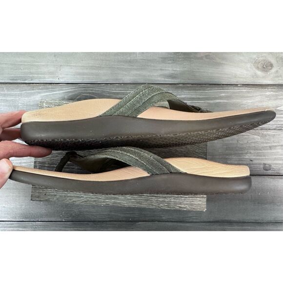 Vionic Tide Aloe Toe Post Sandal Toffee Suede Orthotic Flip Flop Women's Size 10 - Picture 7 of 9